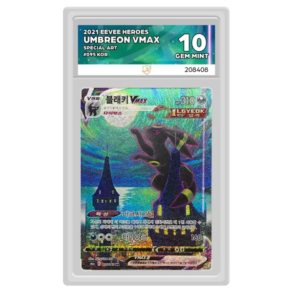 Pokemon - Sword & Shield - Eevee Heroes - Umbreon VMAX - 095/065 (Ace Label 10 Korean Graded Slab)