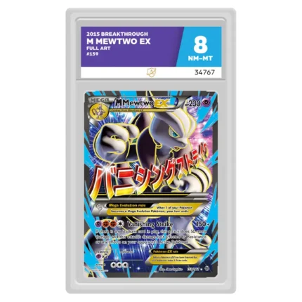 Pokemon - XY - BREAKthrough - M Mewtwo-EX - 159/162 (Ace Label 8 Graded Slab)