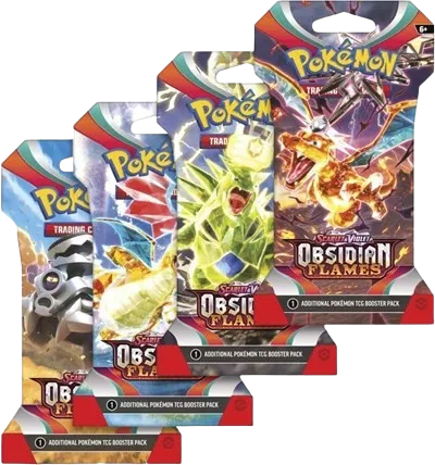 Obsidian Flames Sleeved Booster Pack Art Bundle